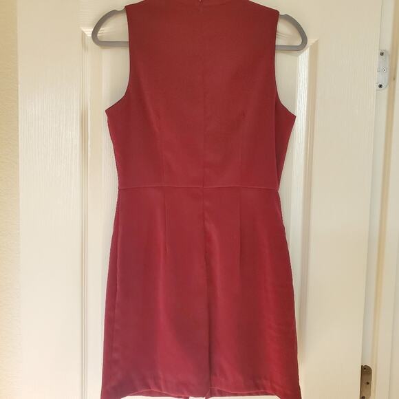 J.O.A. Los Angeles Red Zipper Pockets Soft Mock Neck Mini Dress, Size Small - Picture 7 of 8
